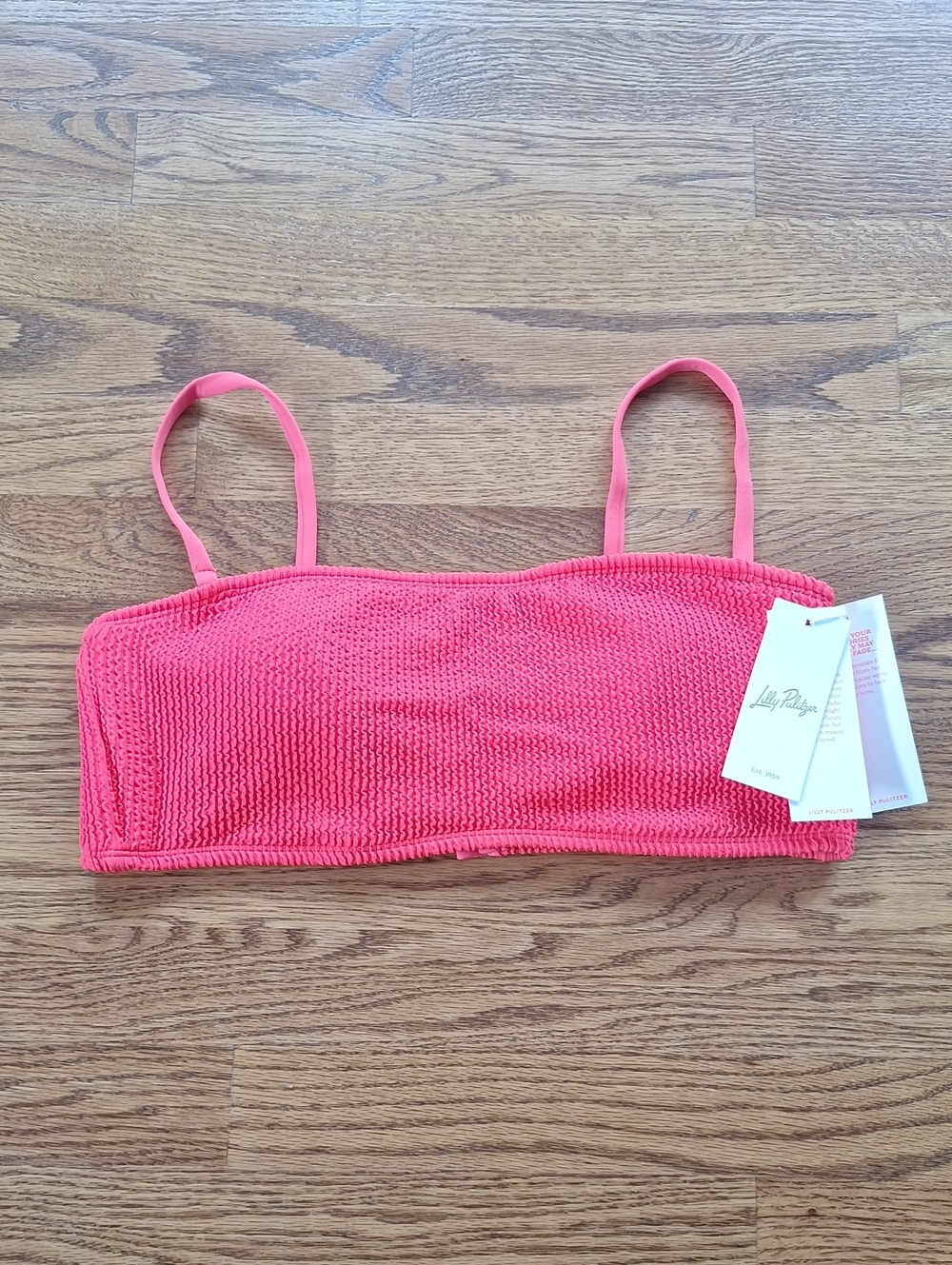 NWT Lilly Pulitzer Mizner Red Vizelle Bandeau Bikini Top 16